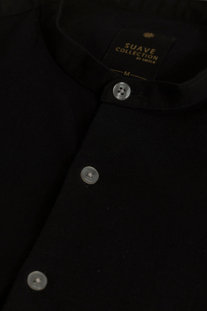 Zelie Black Plain Stretch Shirt