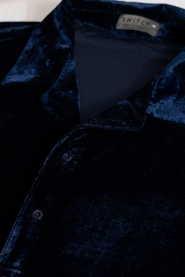 Morten Navy Velvet Shirt