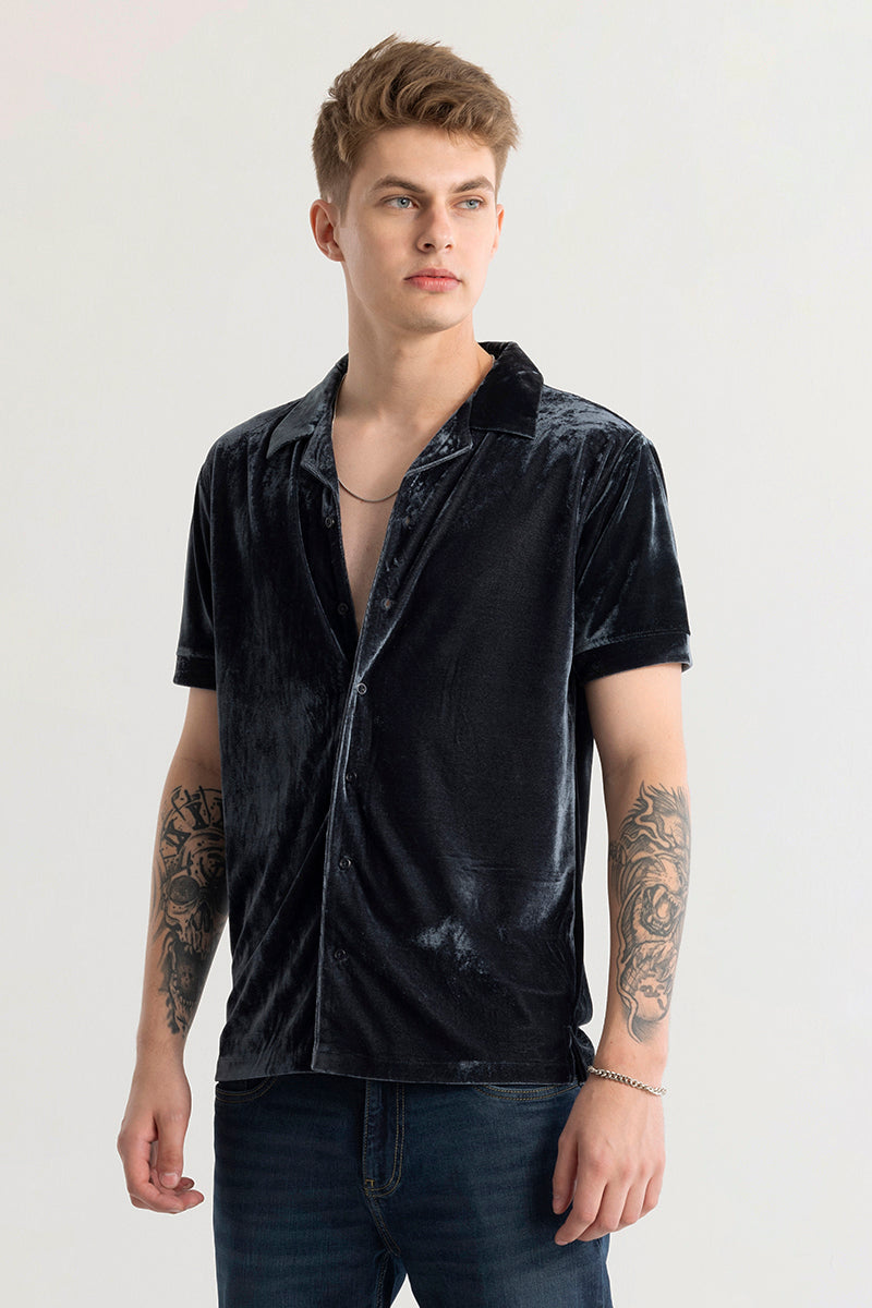 Morten Grey Velvet Shirt