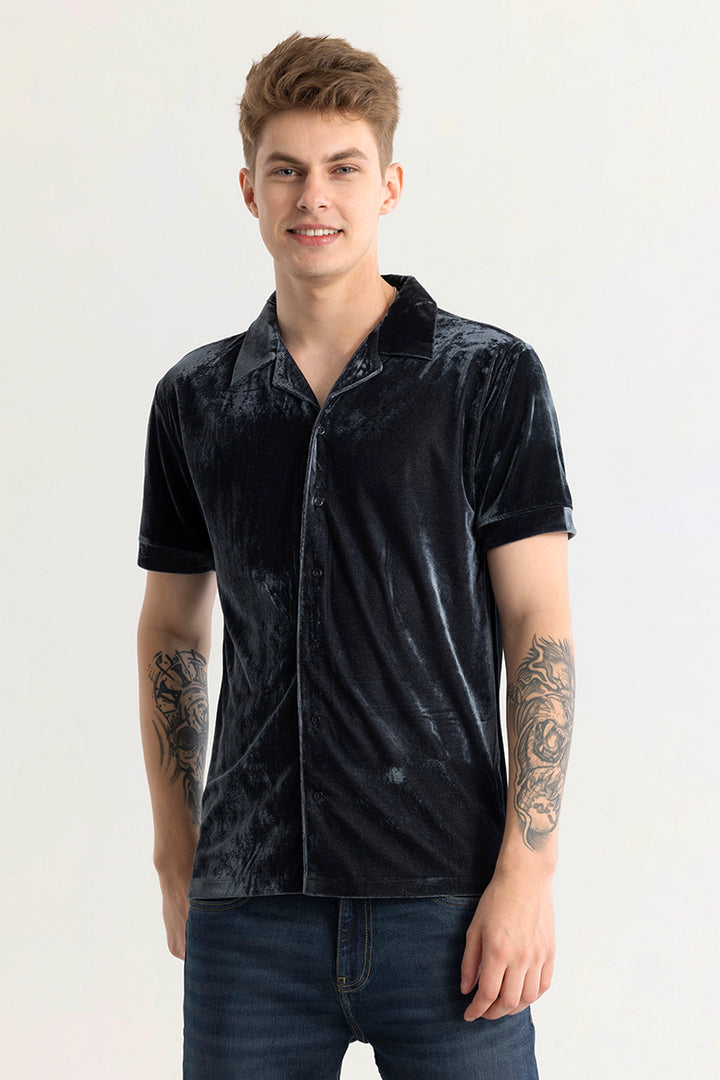 Morten Grey Velvet Shirt