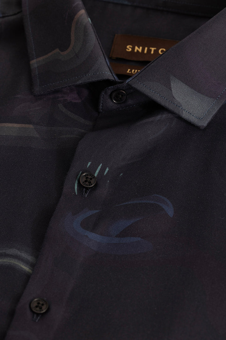 Midnight Purple Abstract Shirt