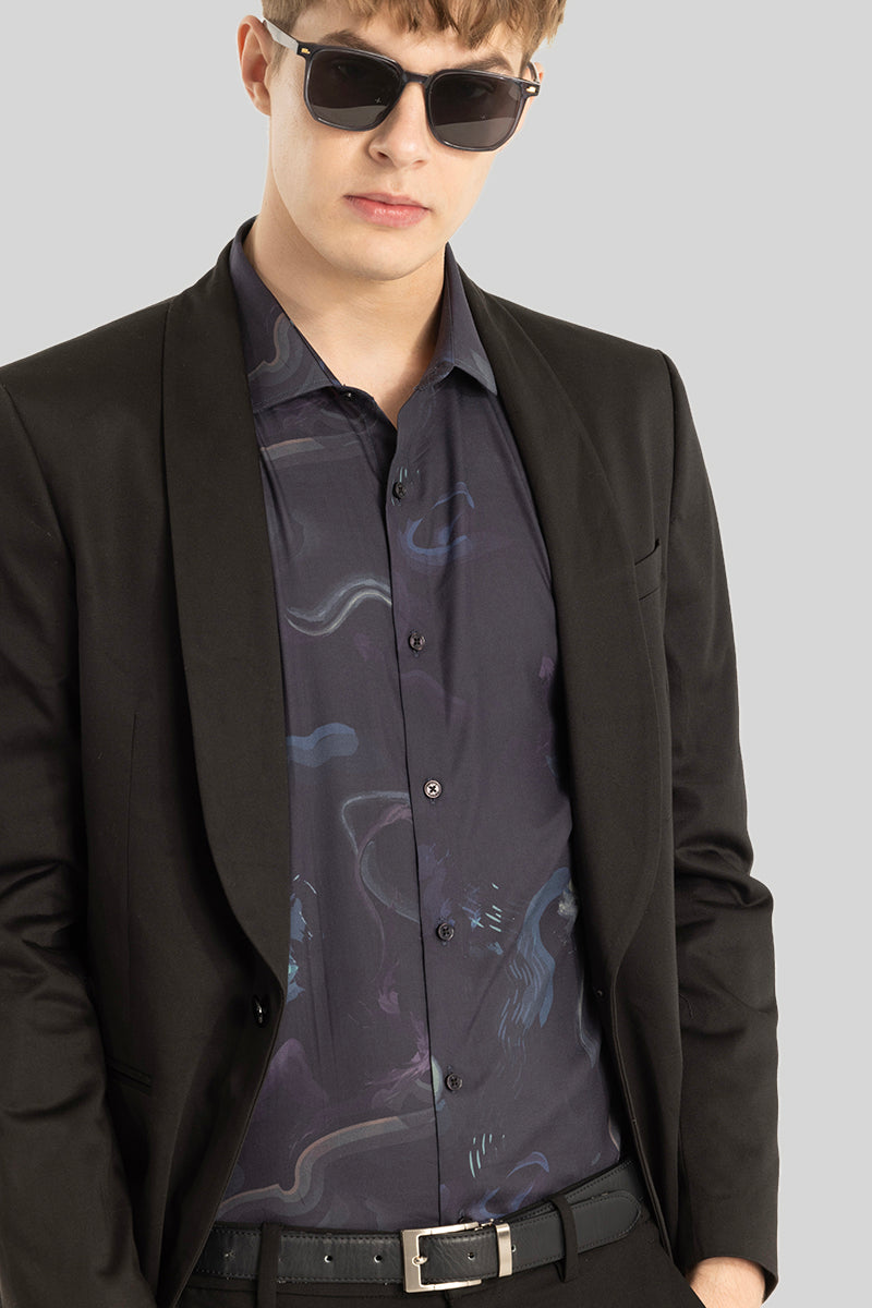 Midnight Purple Abstract Shirt