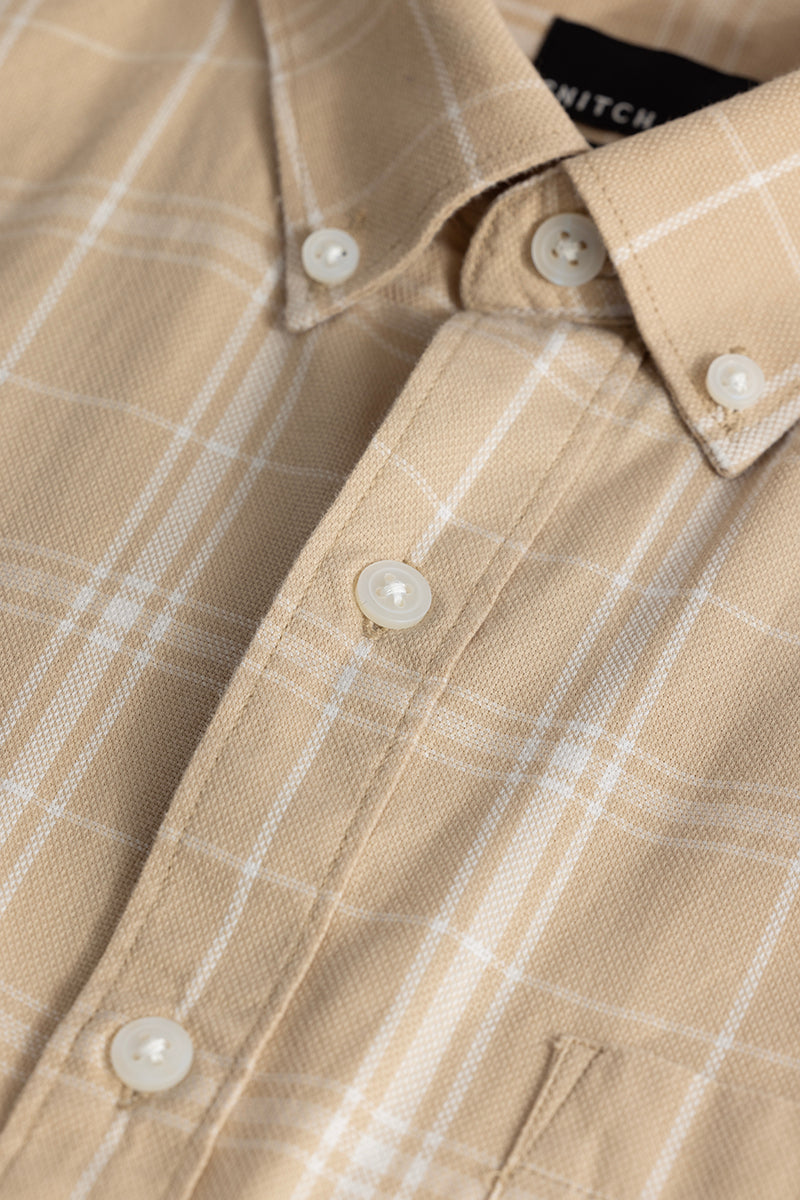 Enzo Beige Checks Shirt