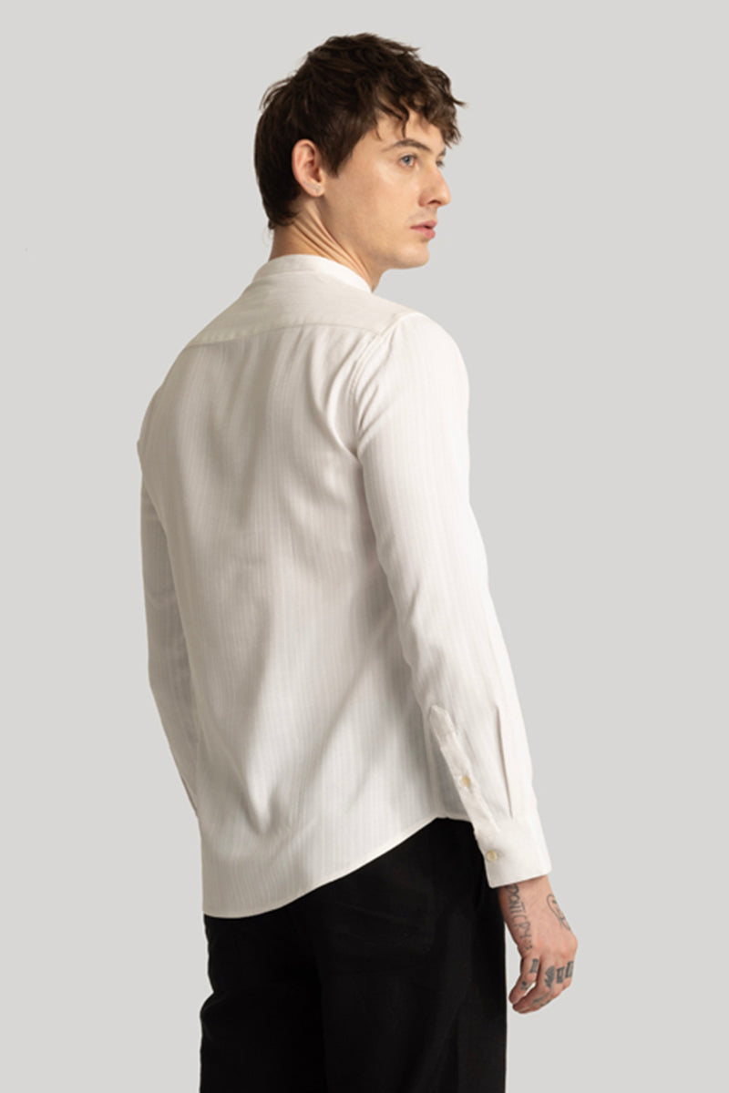 Rutger White Textured Kurta