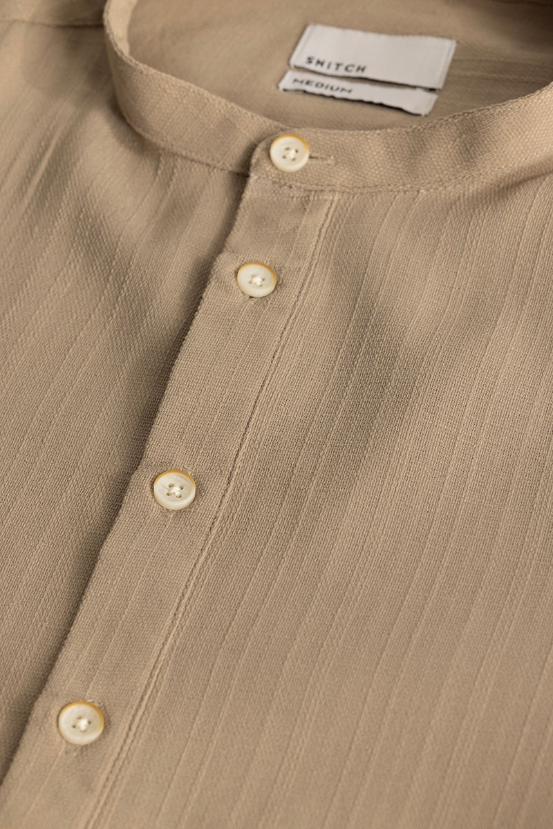 Rutger Khaki Textured Kurta