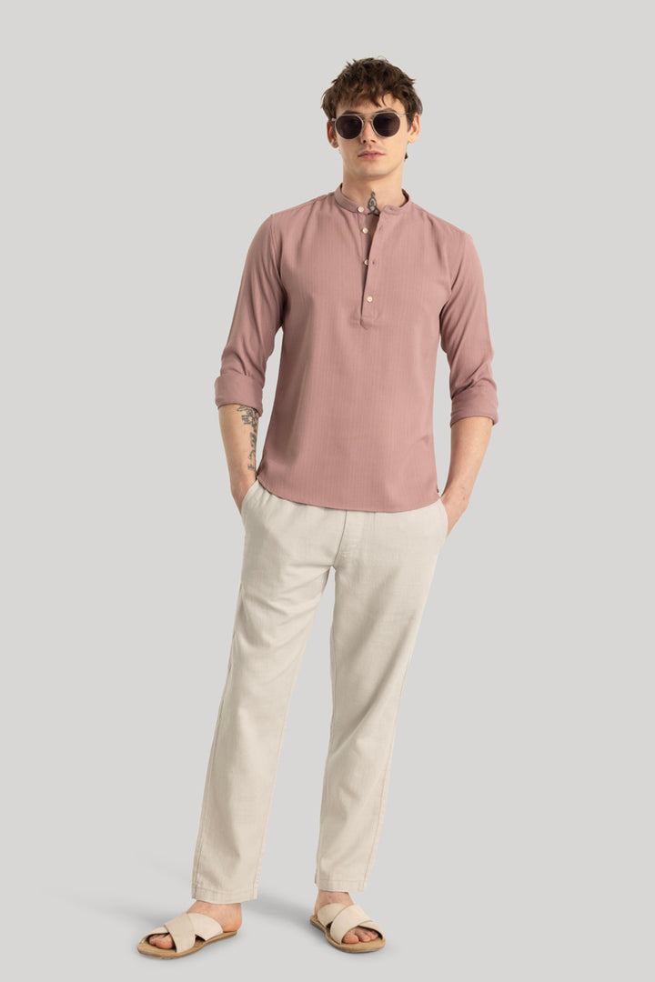 Rutger Mauve Textured Kurta