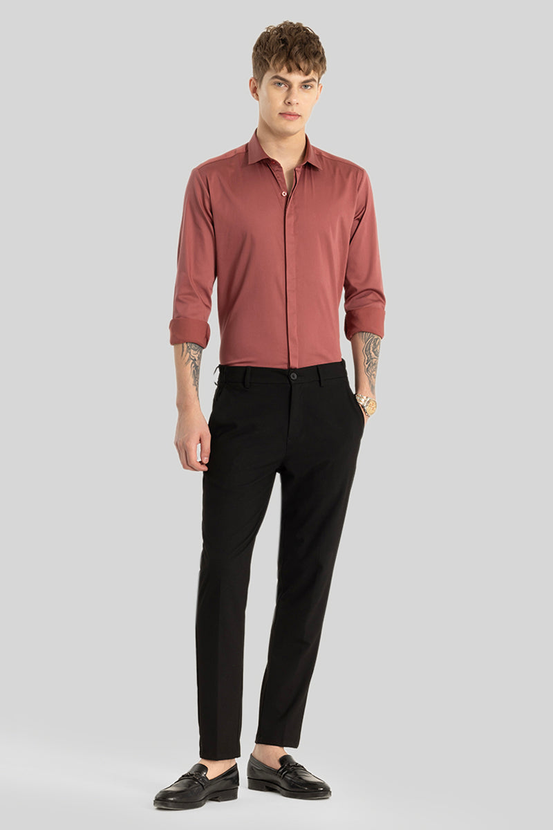 Rustic Red Concealed Placket Shirt