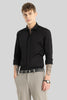 Black Concealed Placket Shirt