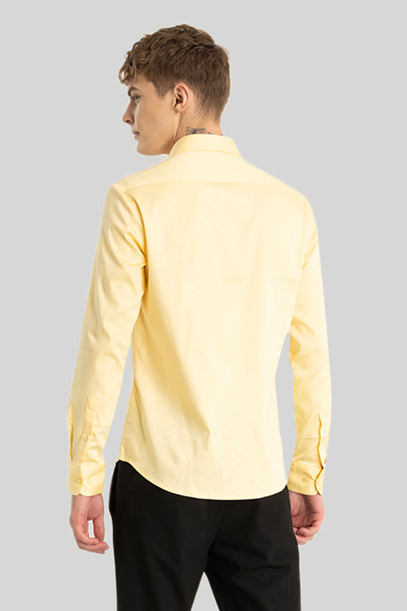 Yellow Concealed Placket Shirt