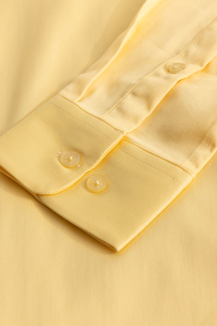 Yellow Concealed Placket Shirt