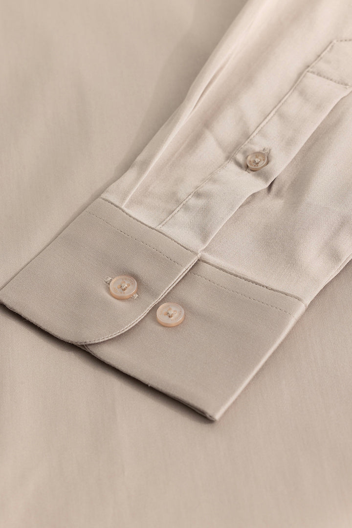 Cream Concealed Placket Shirt