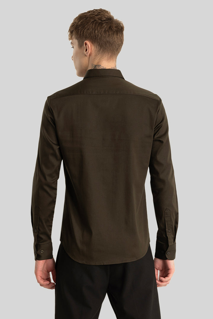 Olive Concealed Placket Shirt