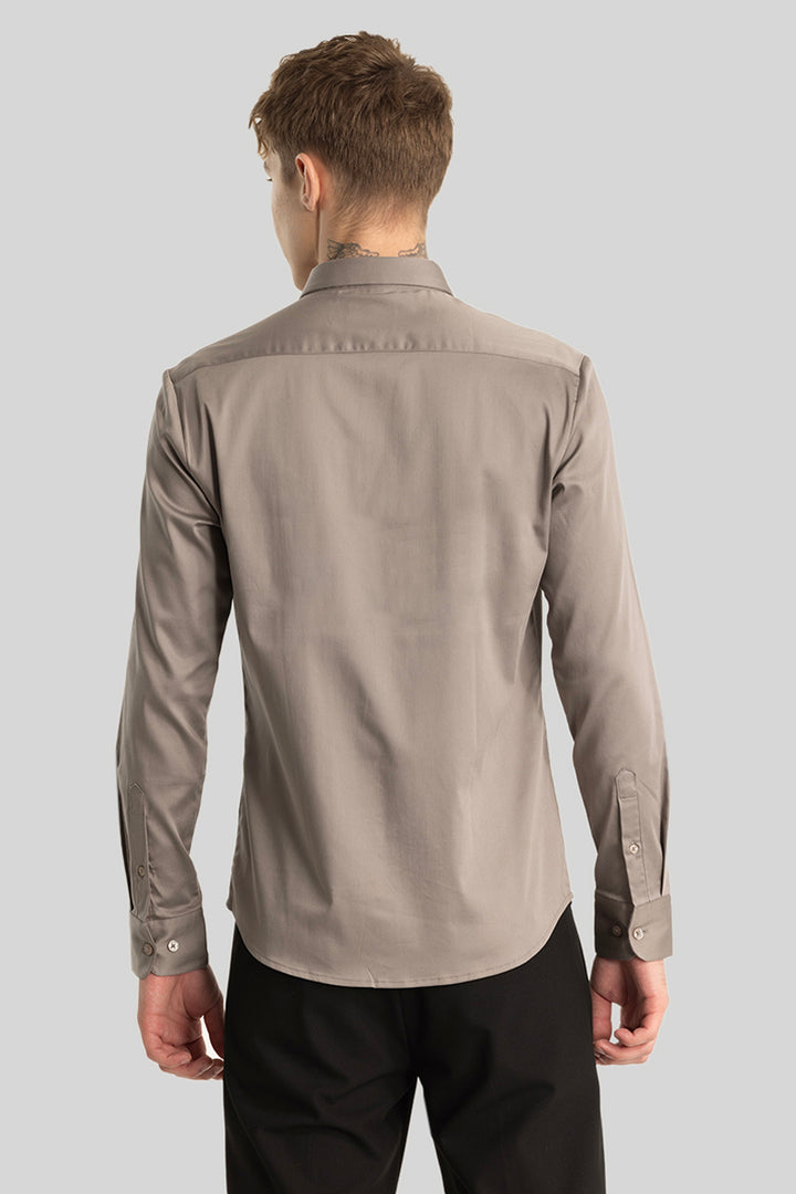 Grey Concealed Placket Shirt