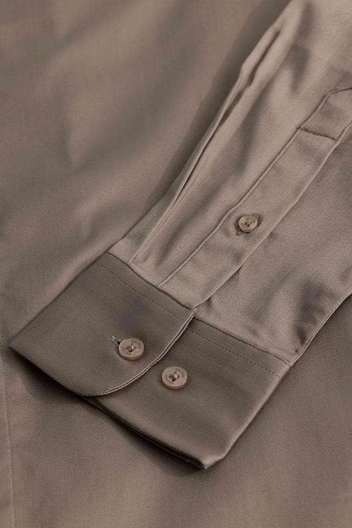 Grey Concealed Placket Shirt