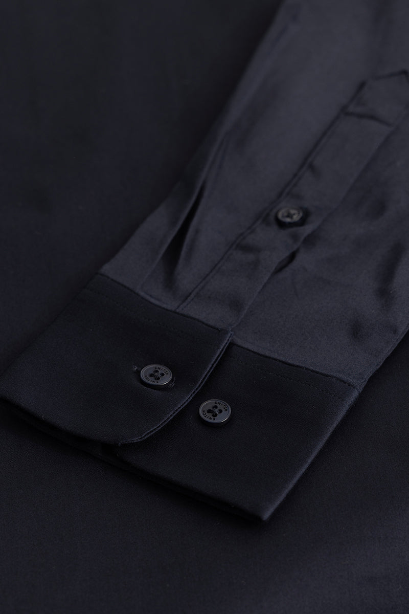 Navy Concealed Placket Shirt