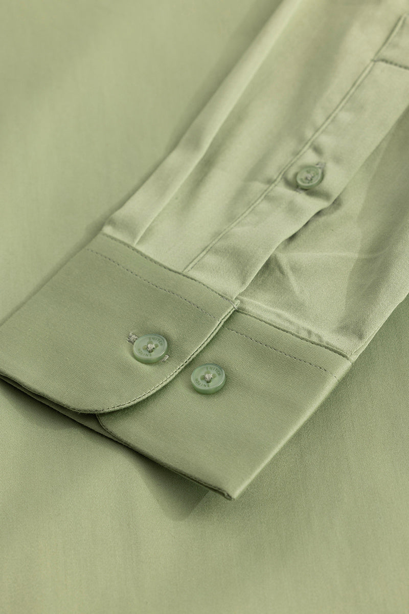 Light Green Concealed Placket Shirt