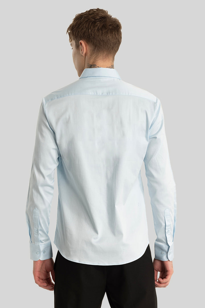 Light Blue Concealed Placket Shirt