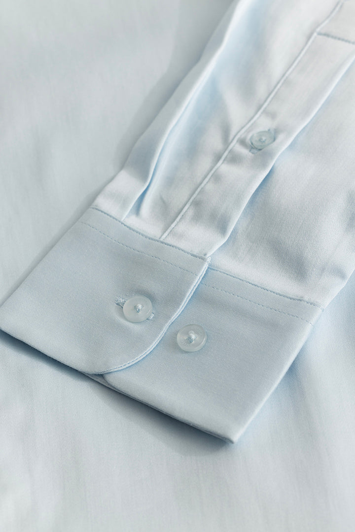 Light Blue Concealed Placket Shirt