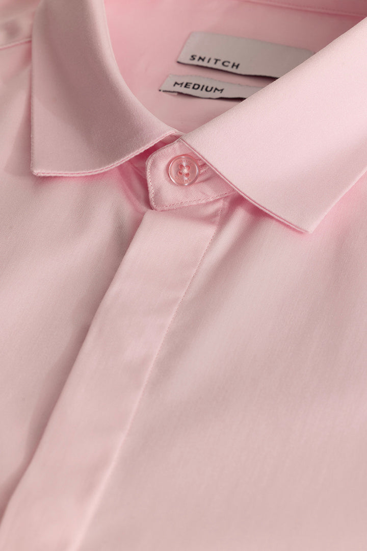 Light Pink Concealed Placket Shirt