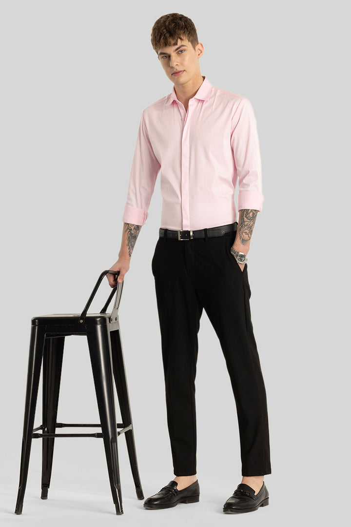 Light Pink Concealed Placket Shirt