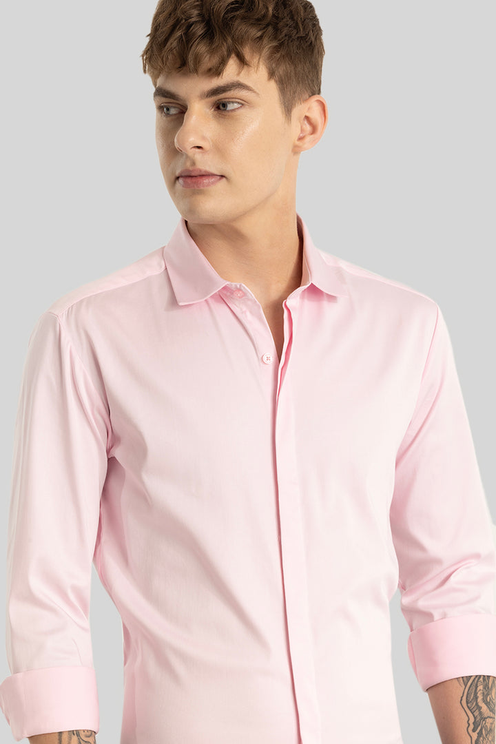 Light Pink Concealed Placket Shirt