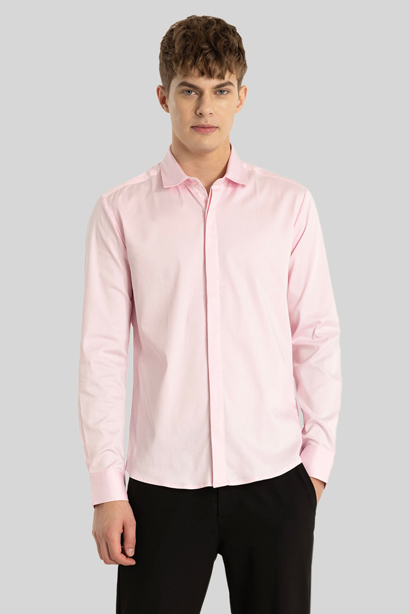 Light Pink Concealed Placket Shirt