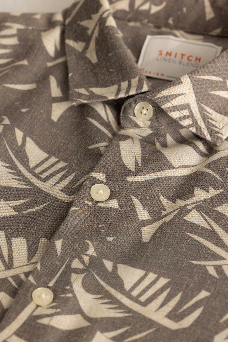 Dirk Grey Printed Linen Shirt