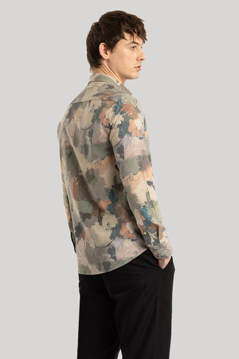 Dirk Multi Abstract Linen Shirt