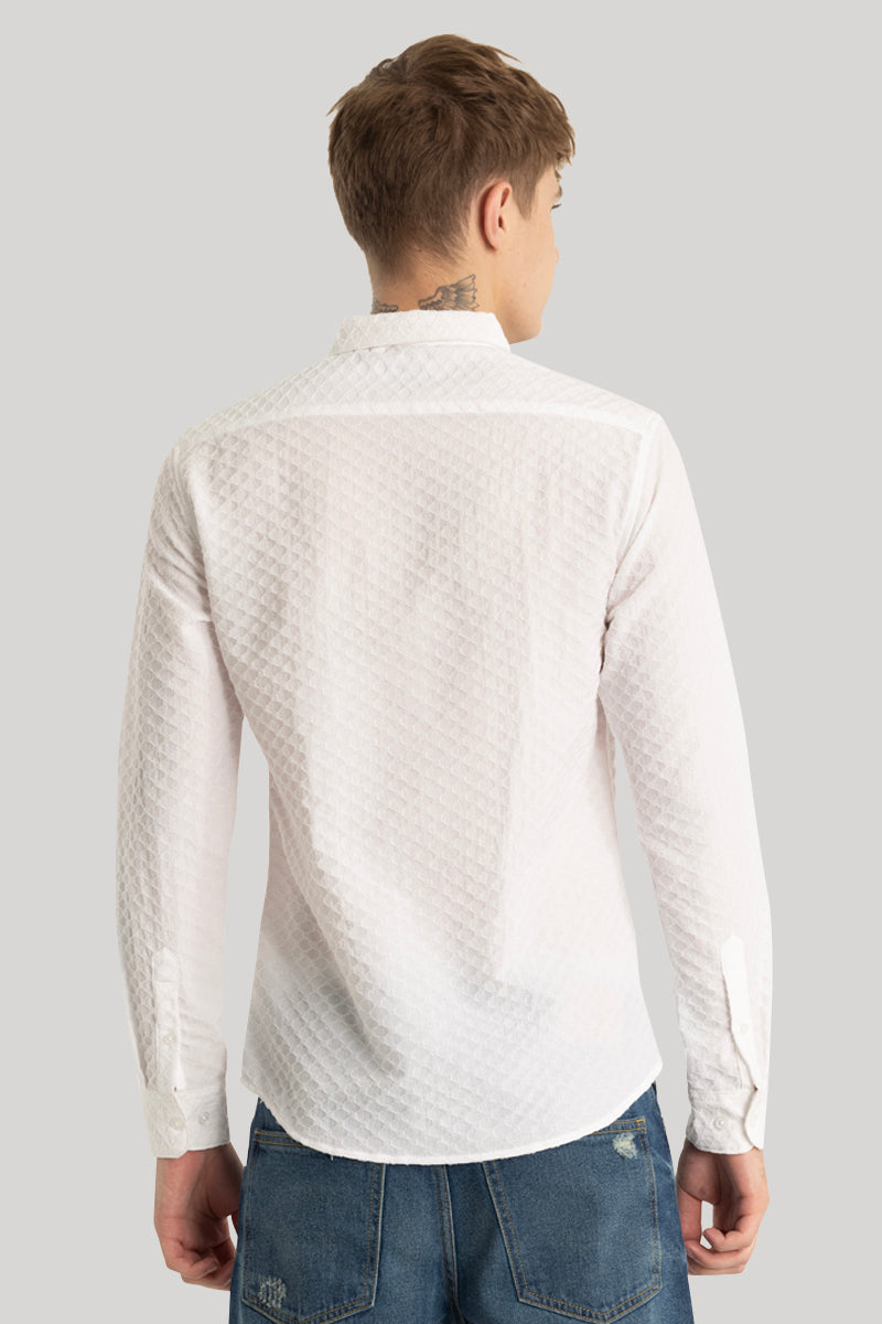 White Textured Stretch Shirt