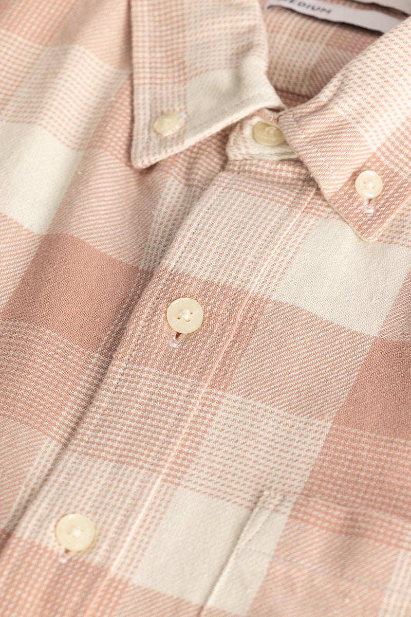 Peach Gingham Checks Shirt