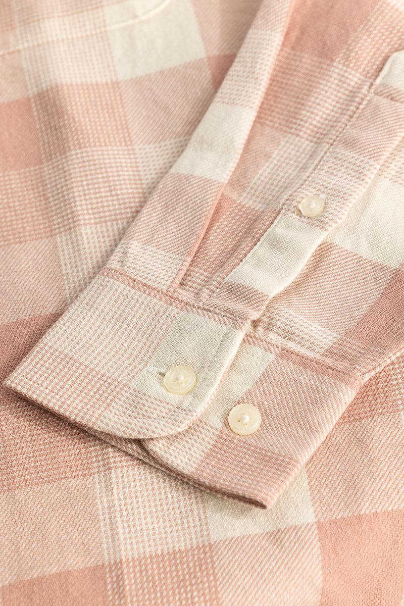 Peach Gingham Checks Shirt