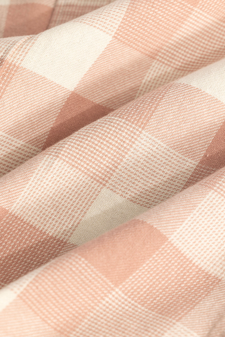 Peach Gingham Checks Shirt