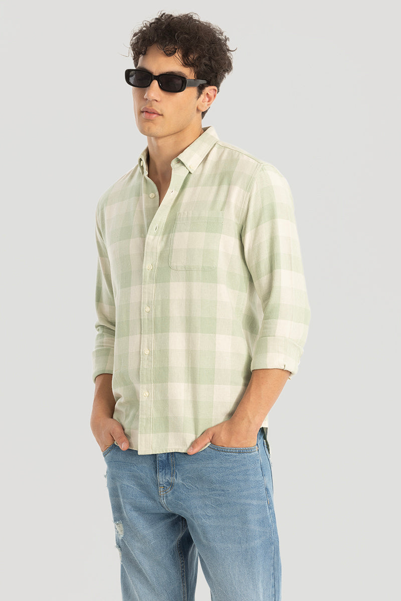 Green Gingham Checks Shirt