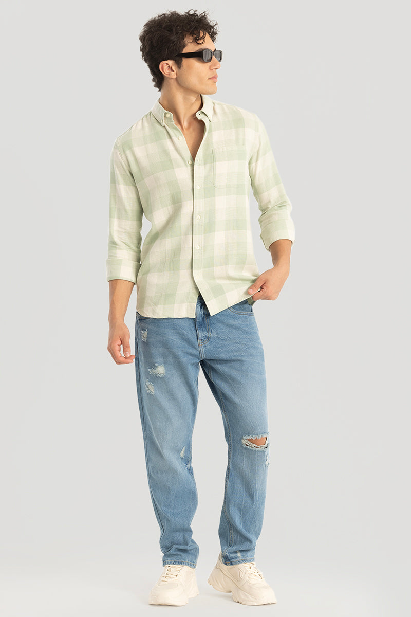 Green Gingham Checks Shirt