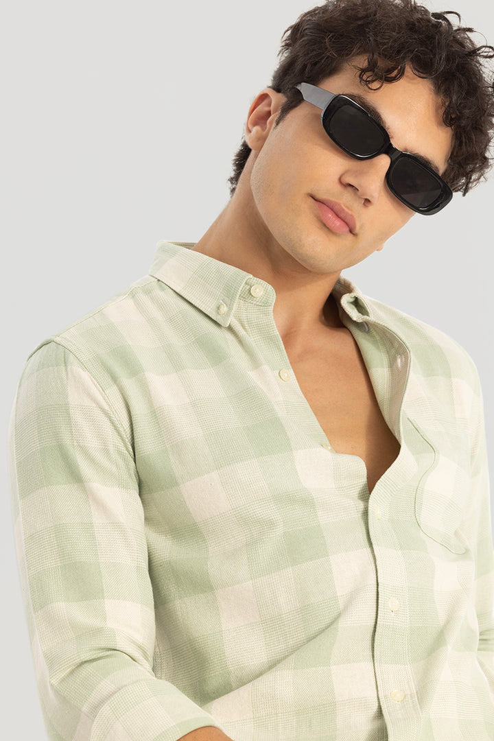 Green Gingham Checks Shirt