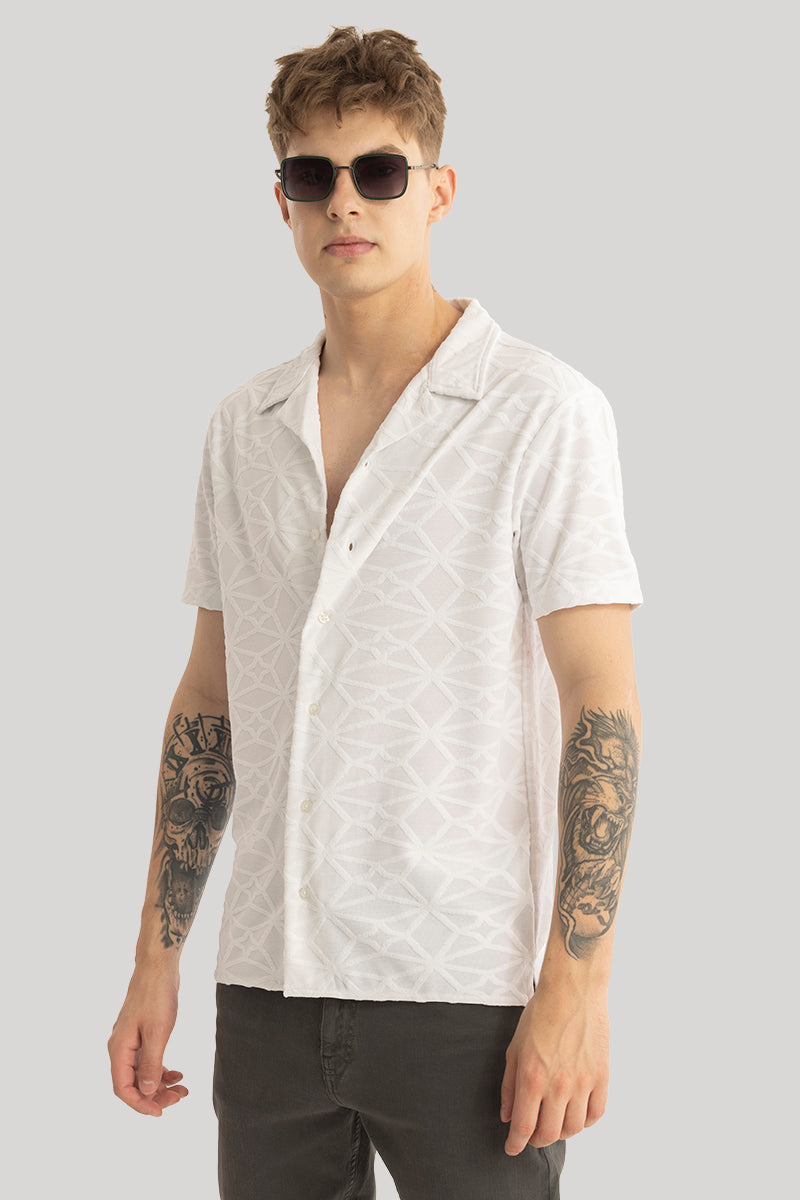 White Cuban Textured Shirt