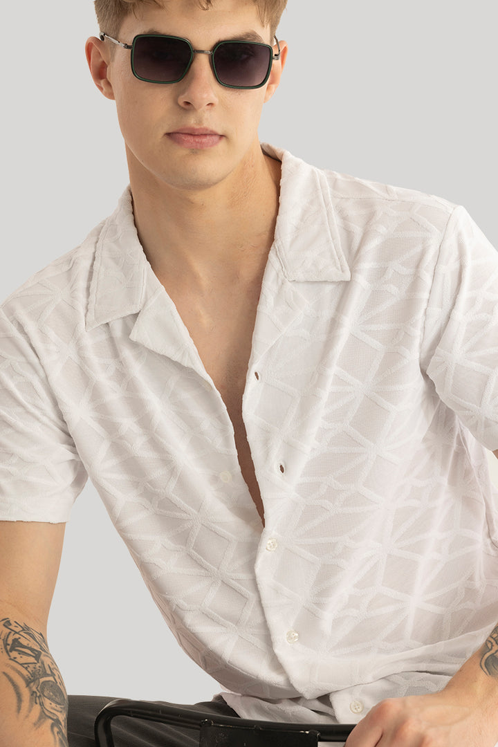 White Cuban Textured Shirt