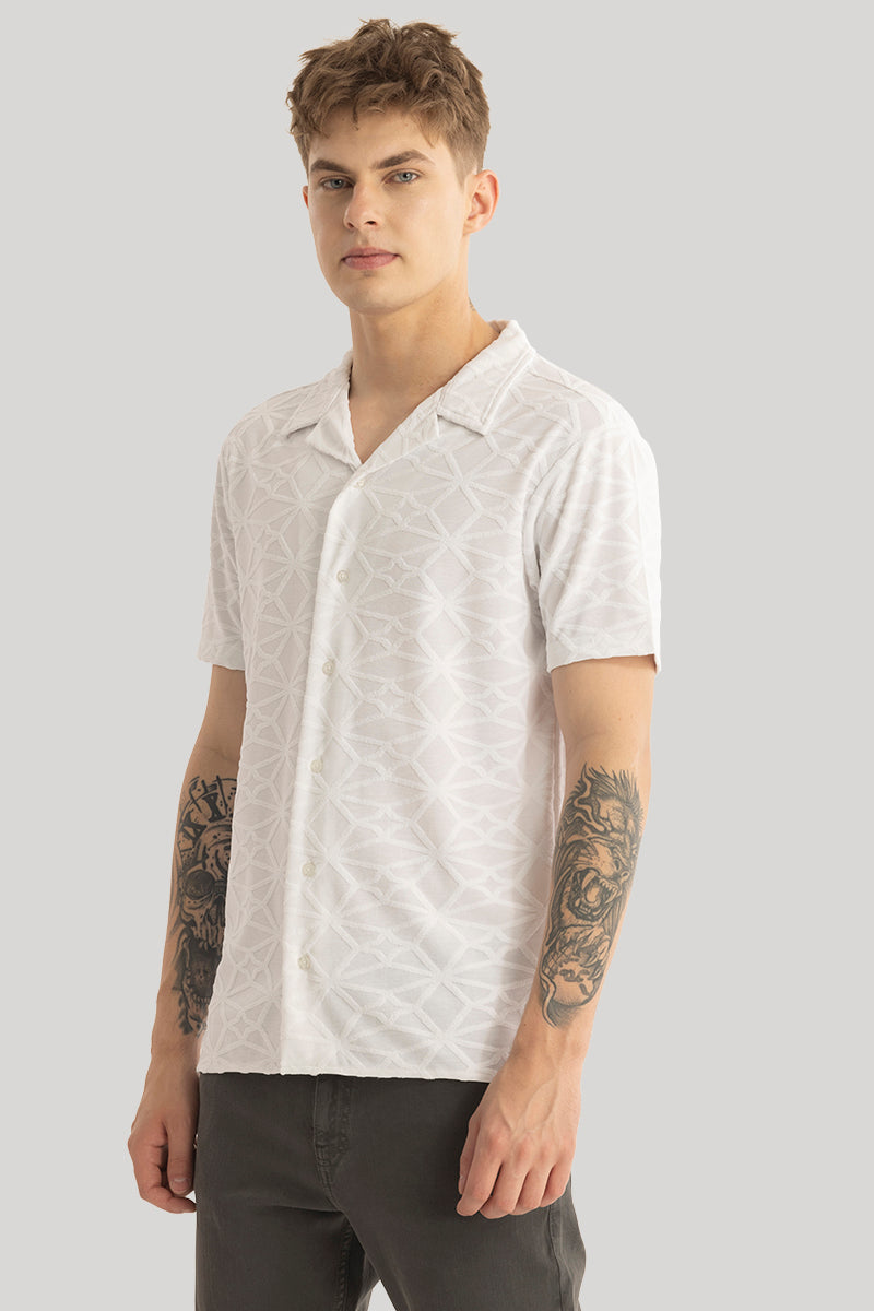 White Cuban Textured Shirt