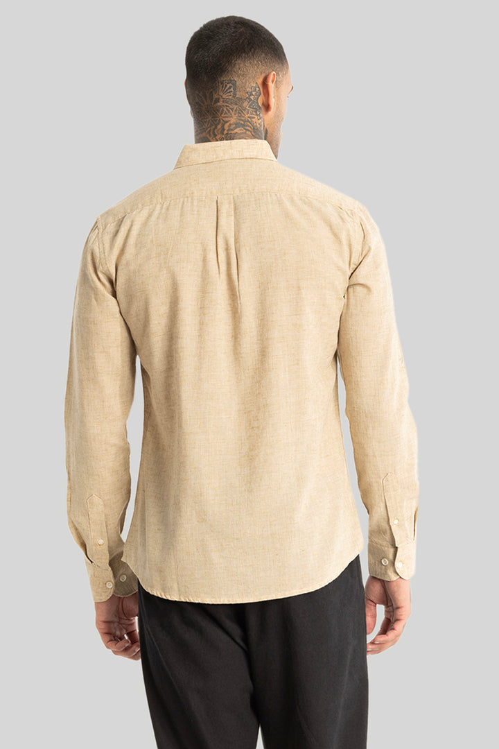 Cream Linen Blend Shirt