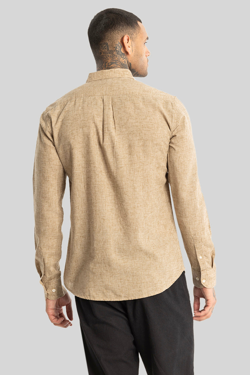 Beige Linen Blend Shirt