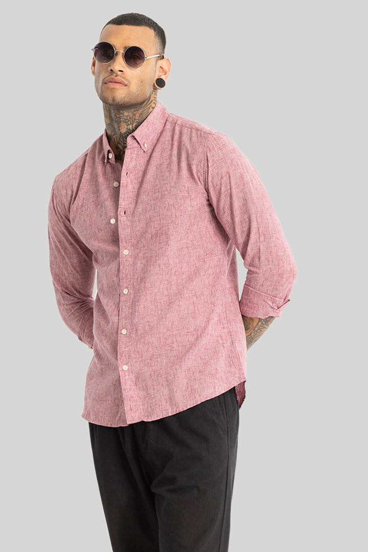 Pink Linen Blend Shirt