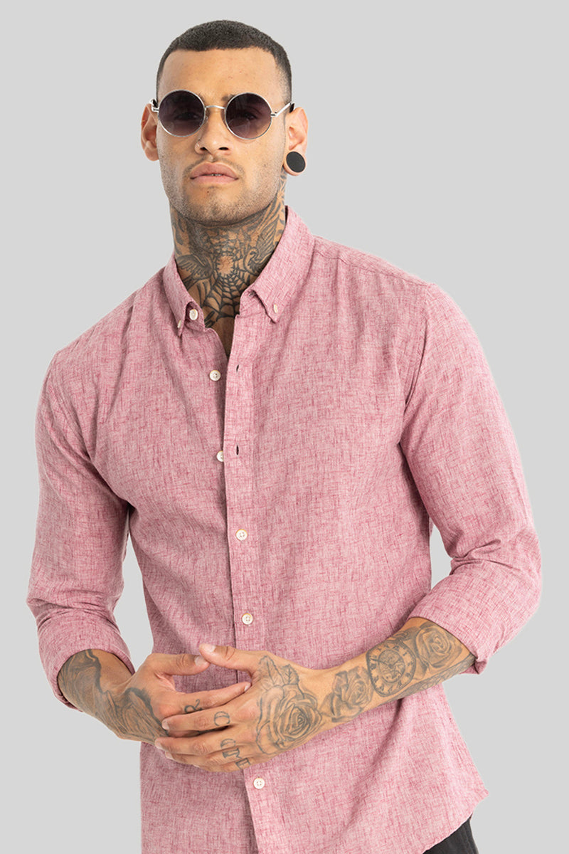 Pink Linen Blend Shirt