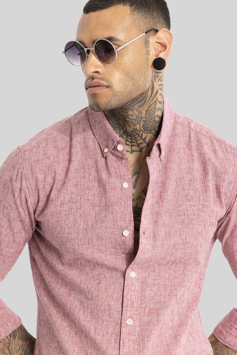 Pink Linen Blend Shirt