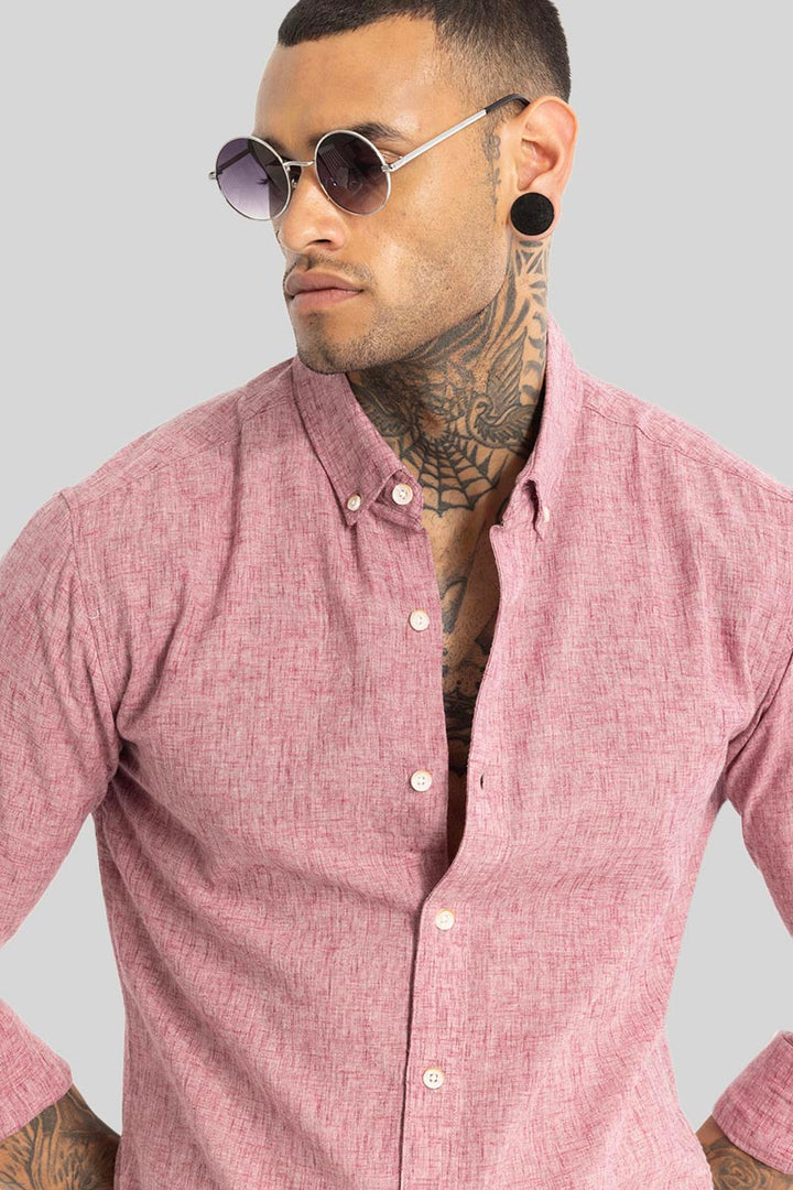 Pink Linen Blend Shirt