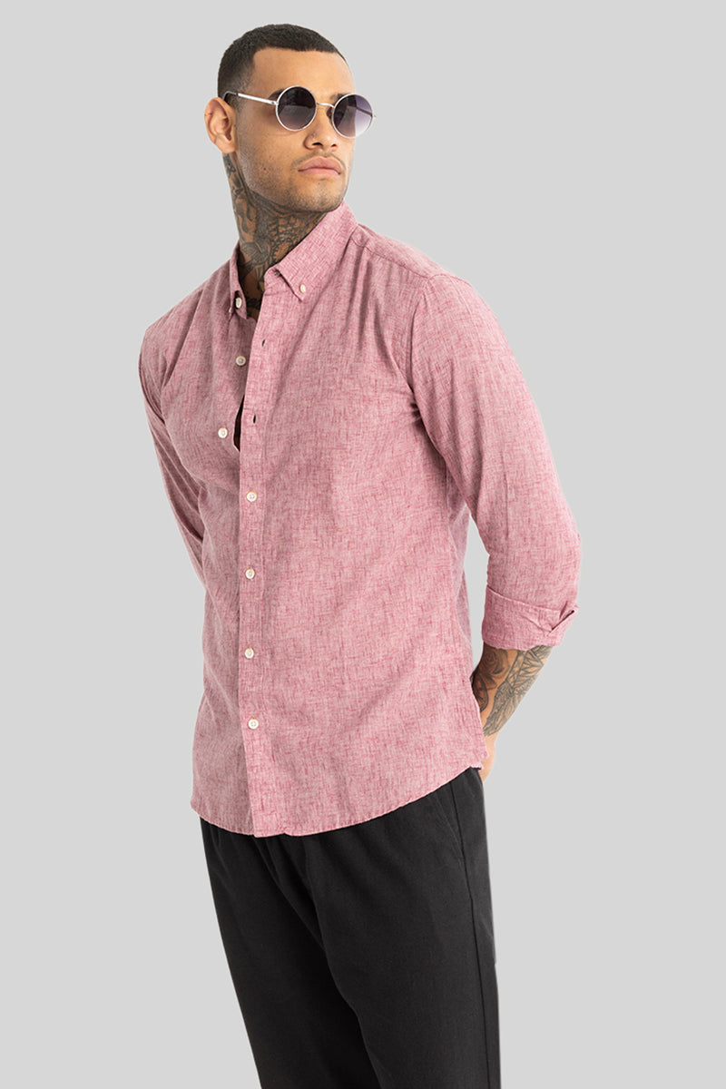 Pink Linen Blend Shirt