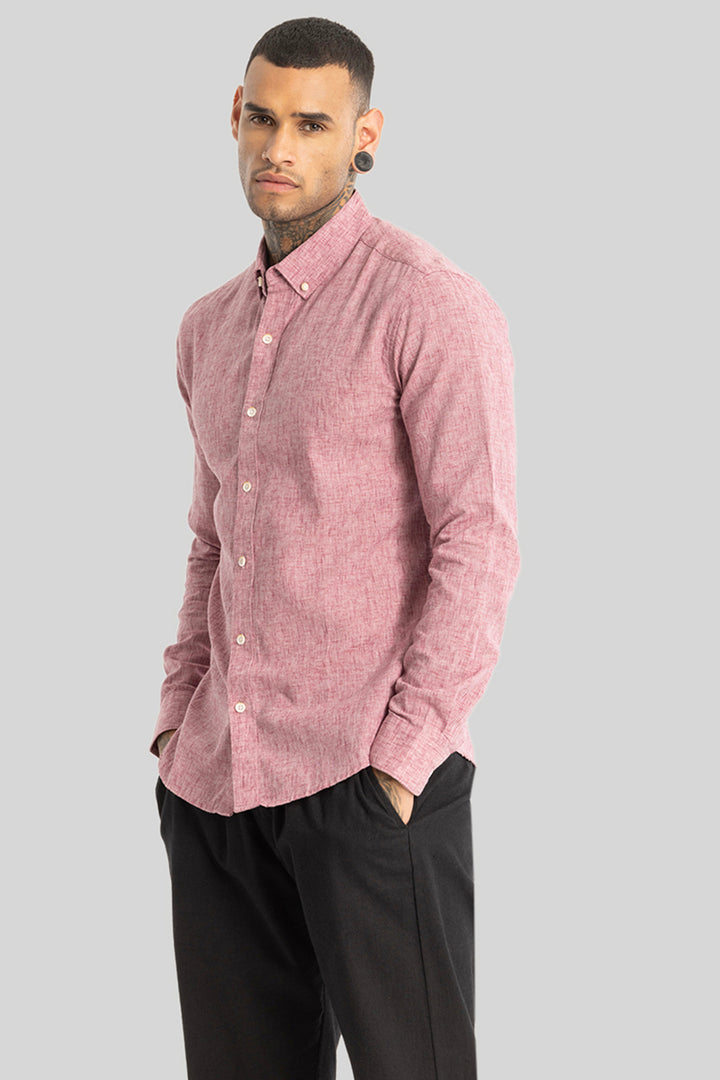 Pink Linen Blend Shirt