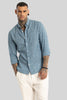 Blue Linen Blend Shirt