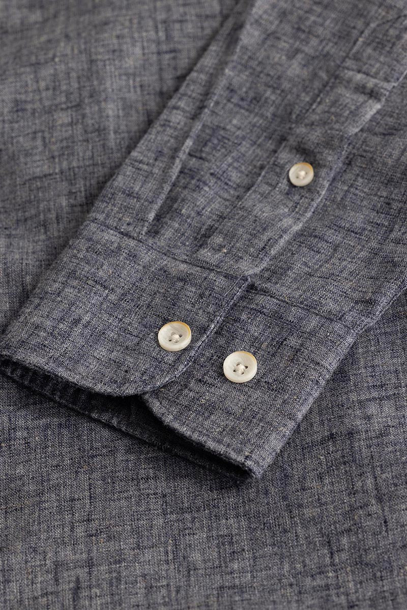 Charcoal Grey Linen Blend Shirt