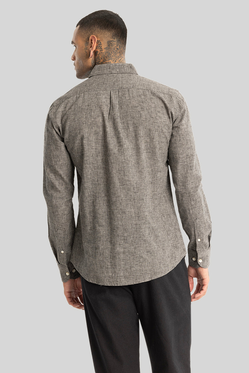 Ash Grey Linen Blend Shirt