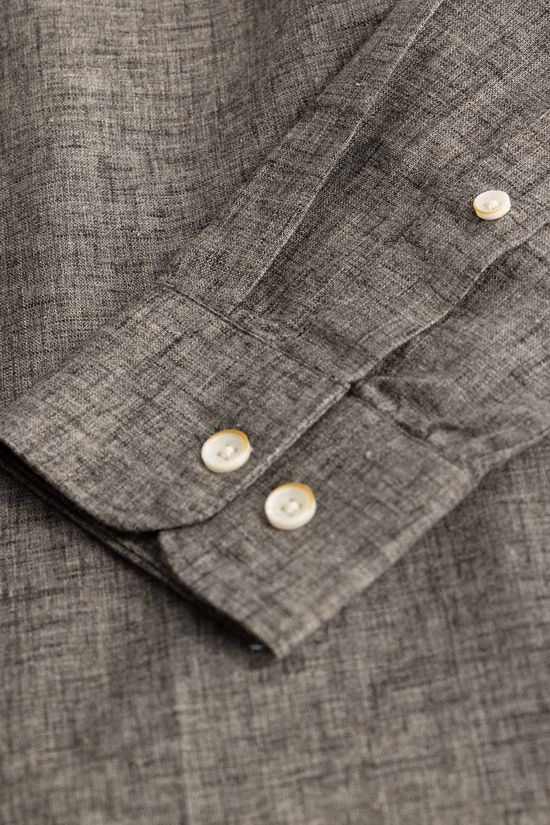 Ash Grey Linen Blend Shirt